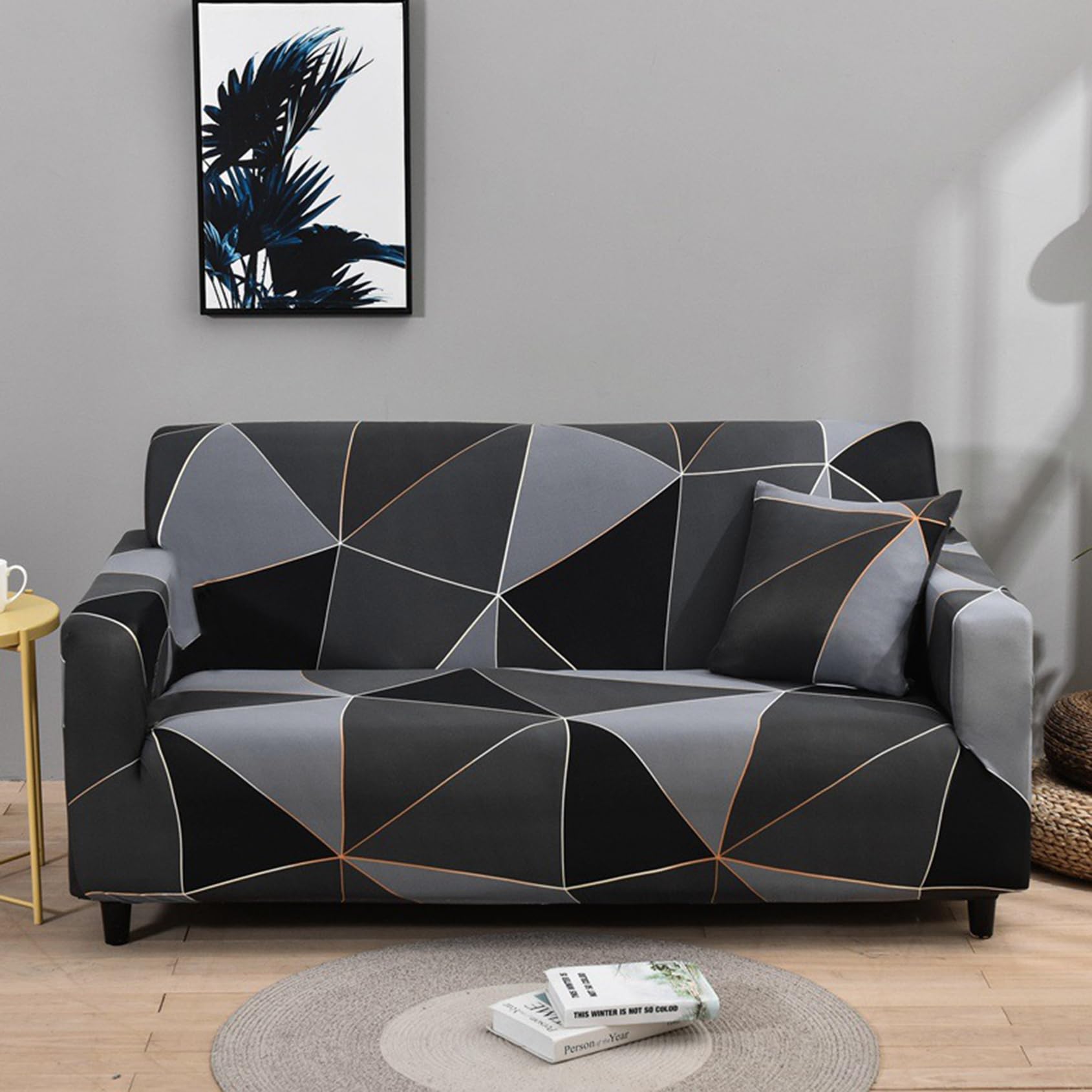 Pers D Sofa Slipcover, High Stretch Sofa Covers 1/2/3/4 Seater Sofa Slipcovers All-Inclusive Ustproof Sofa Cover Non Slip Furniture Protector Cover Machine Washable(Size:3 Seater(185-230Cm),Color:d)