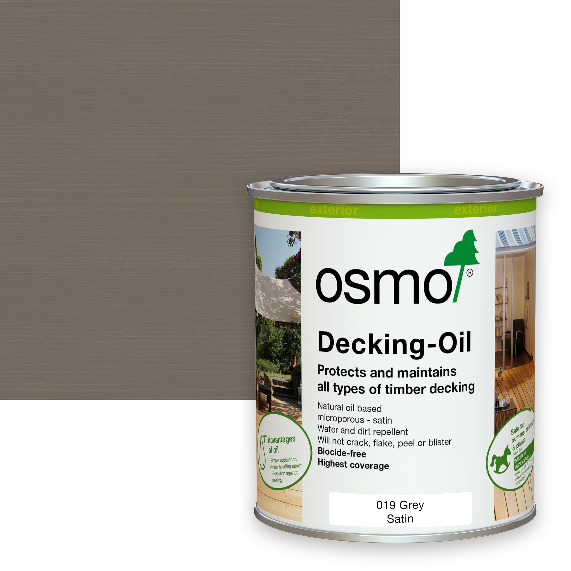 Osmo Grey Exterior Wood & Decking Oil 019 750ml