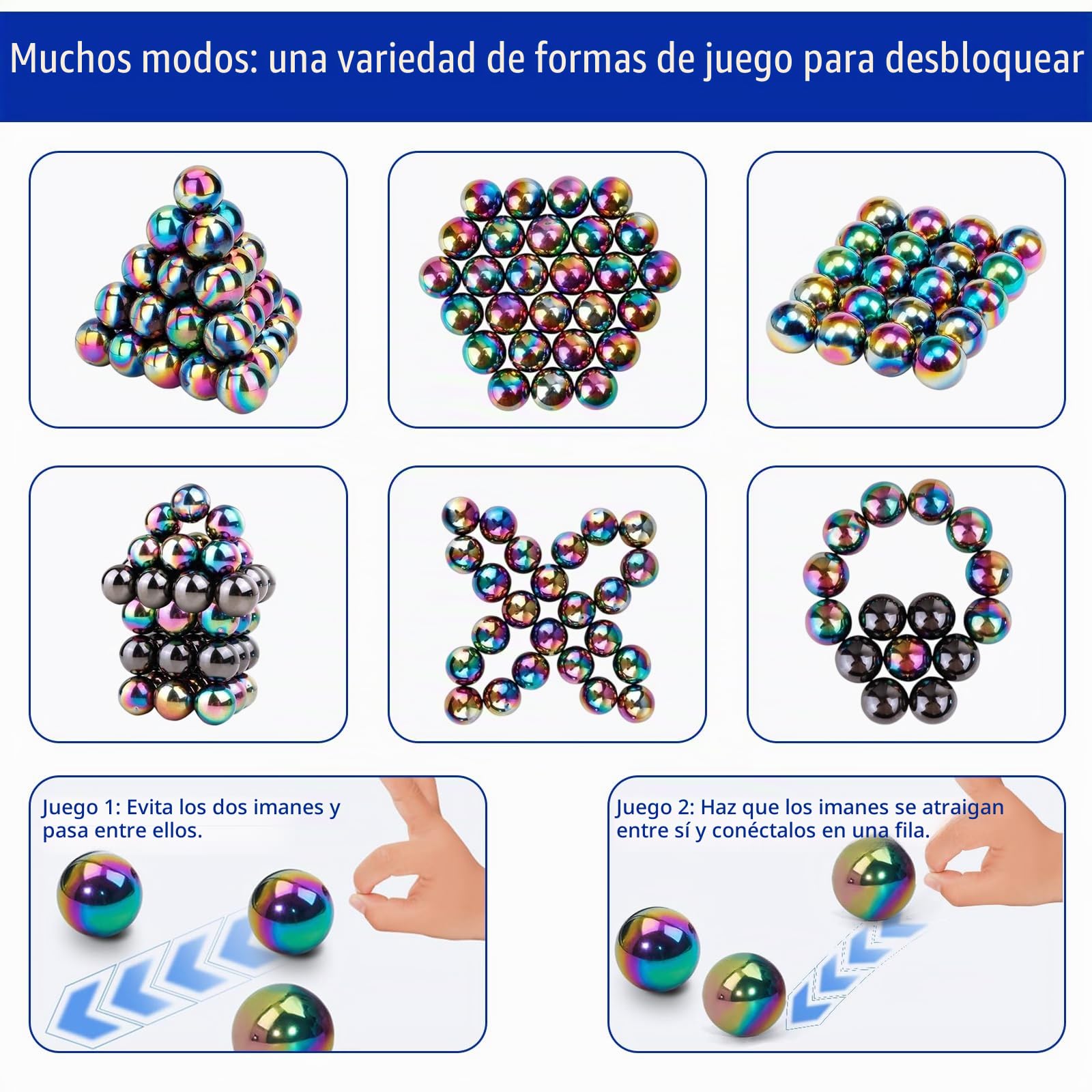 Bolitas Magnéticas Antiestrés de 20mm (22 Piezas) Bolas Magnéticas, Accesorio Tecnológico de Oficina, Regalo Ideal, Imanes Antiestrés de Piedra Curativa, Bolitas Imanes Extra Grande