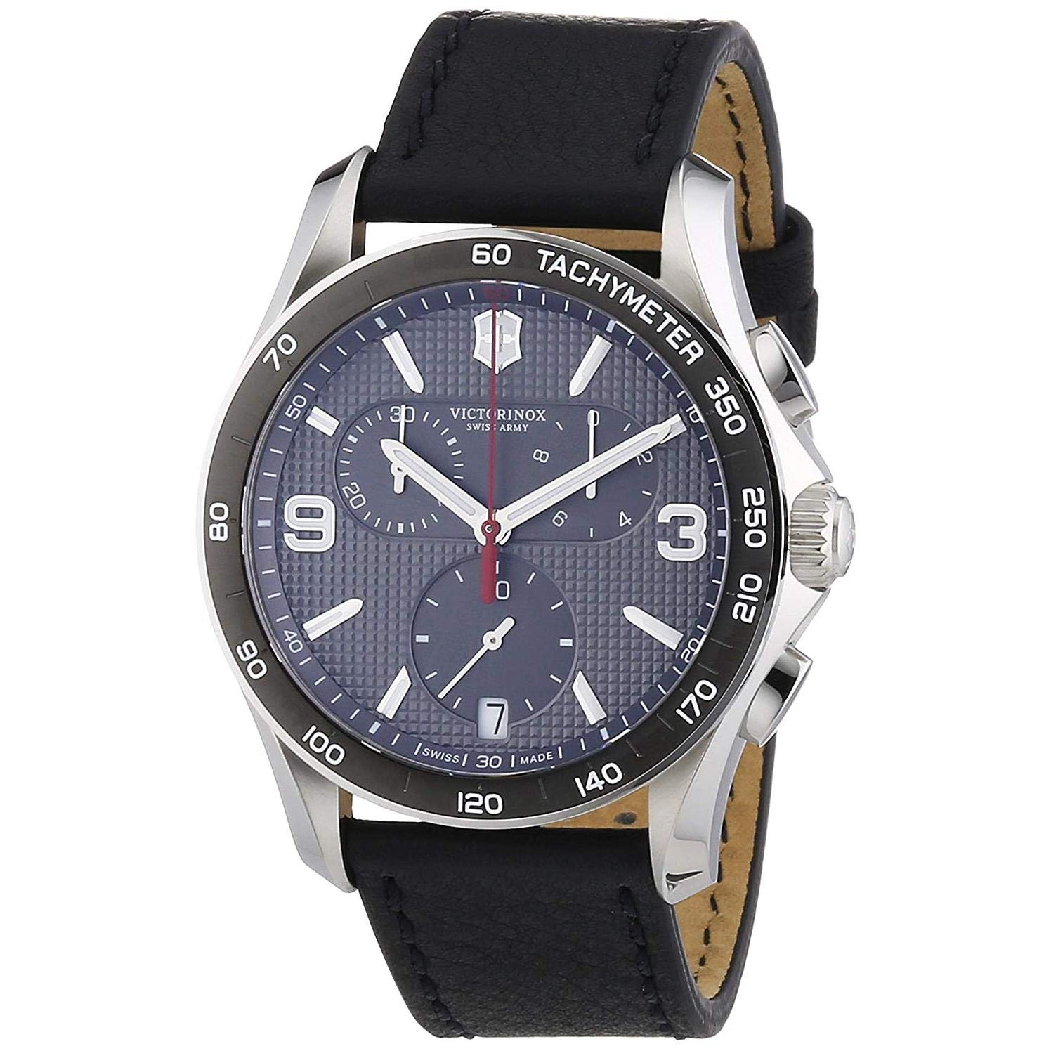 Buy Victorinox Swiss Army Chrono Classic Leather Strap Slate Grey