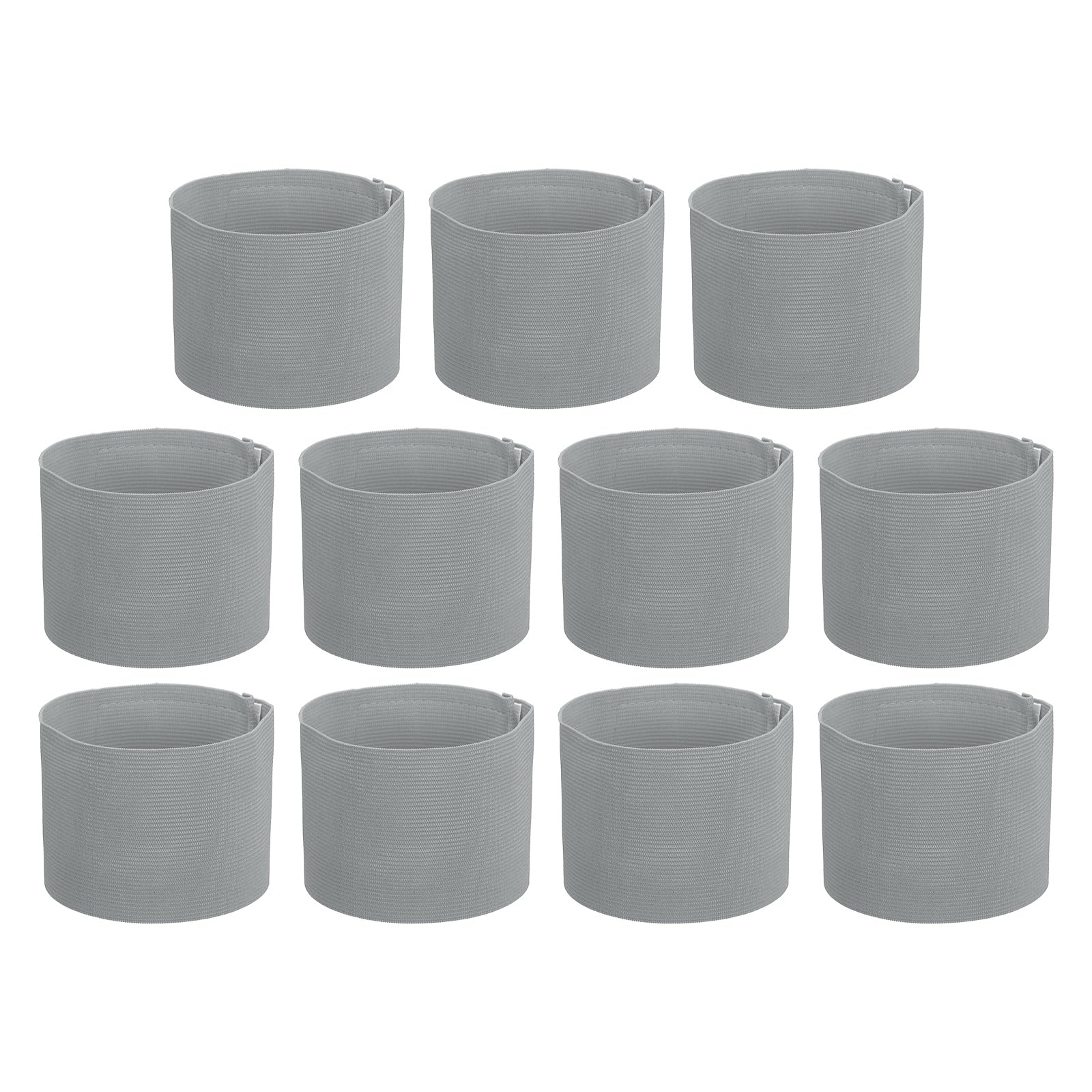 PATIKIL Soccer Captain Armband, 11 Pcs Captain Arm Bands for Soccer Elastic Captain Arm Band Sports Captain Armbands for Youth Adult Football Team Training Light Grey