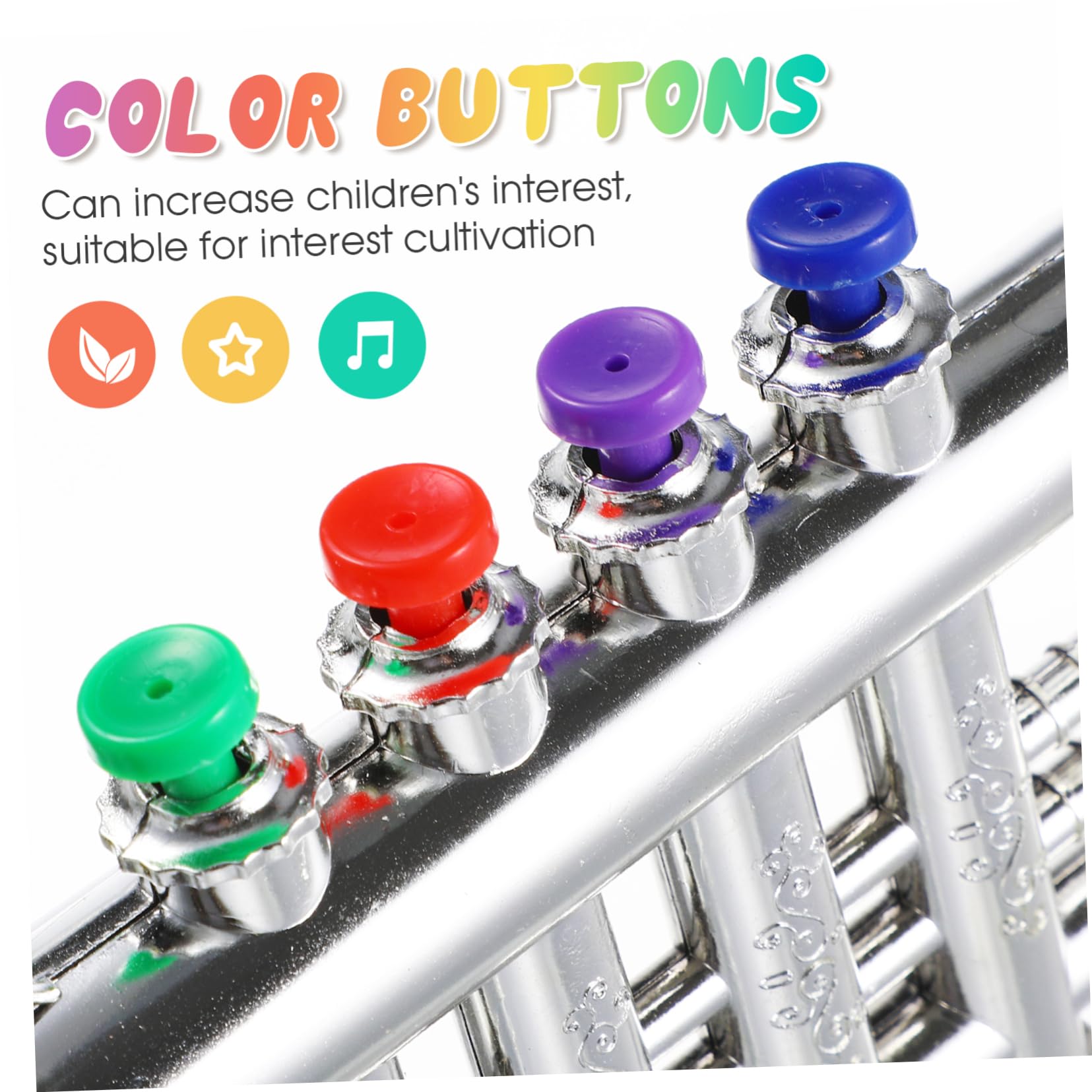 Tromba Giocattolo Argento Cb998 in Plastico, Base per Bambini | Apprendimento Musica, Giocattolo Divertente e Creativo, Confezione Scatola Colorata