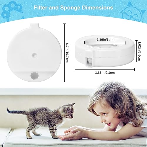 Miniatura 7 de Paquete de 4 filtros de repuesto para dispensador de agua de mascotas por gravedad de 3.6L4.6L6L8L, repuesto de filtro de agua para perros, filtro