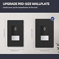 Vista 6 de ELEGRP Placas decorativas de pared sin tornillos, de tamaño mediano, cubierta termoplástica irrompible para interruptor de salida de receptáculo