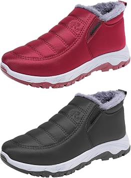 Snow Boots,Warm Water Resistant Winter Boots - Ankle Boots with Lined, Fashion Booties for Women and Men, Slip Boots, Indoor and Outdoor