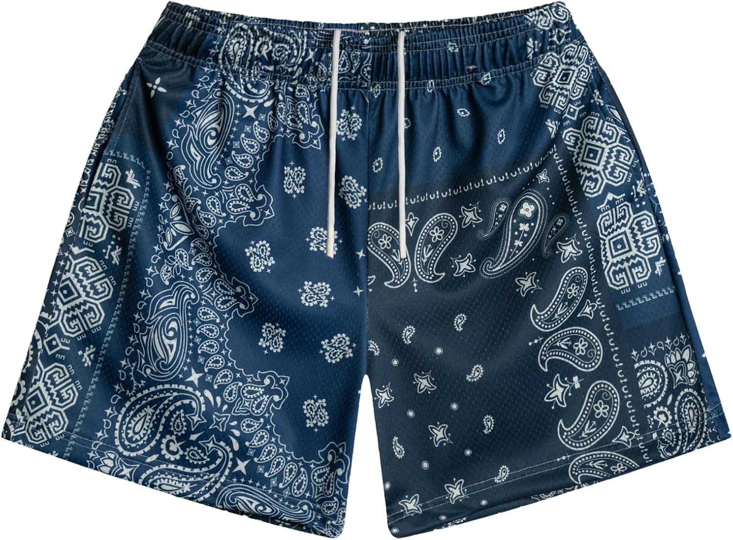 DIOTSR Mens Graphic Shorts Boho Paisley Shorts Athletic Basketball Bandana Shorts Running Streetwear Drawstring Waist