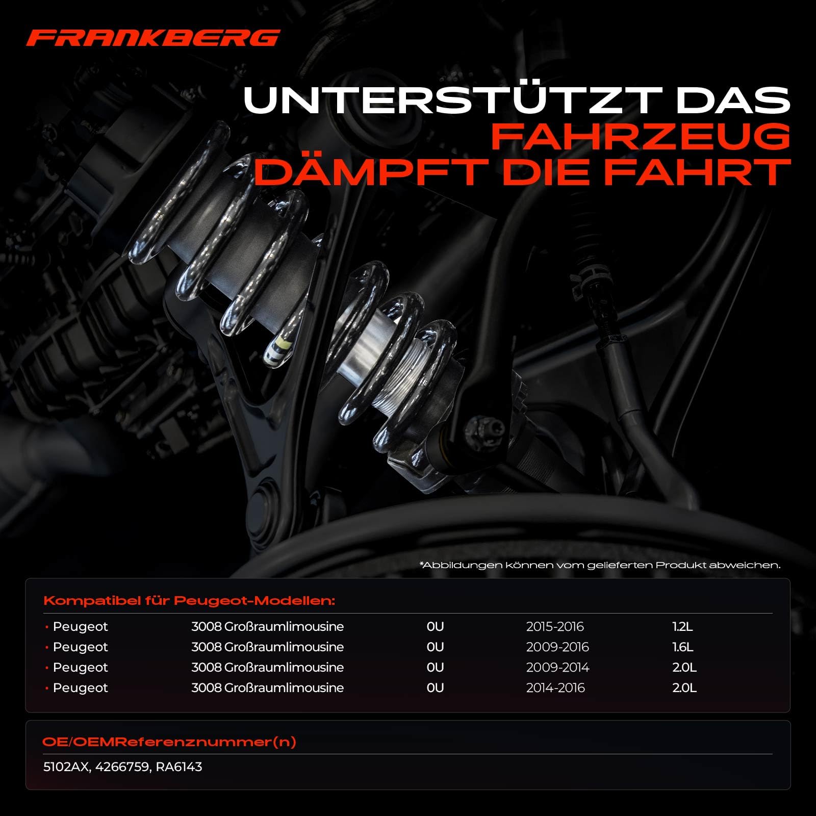 Frankberg 2 molle di sospensione asse posteriore 4266759 | Compatibile con: 3008 MPV 0U