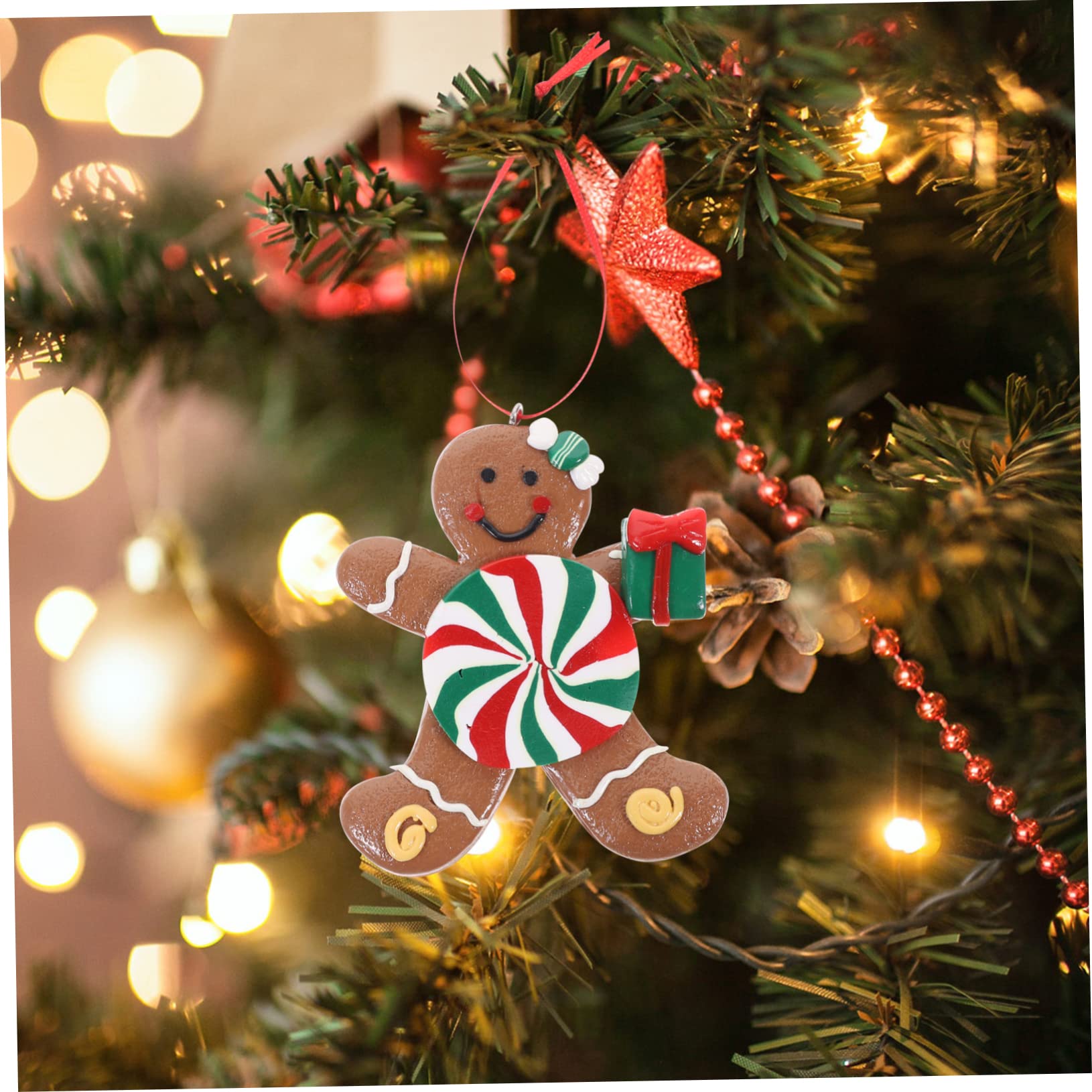 TOPBATHY 12 Pz Ciondolo Albero di Natale Forniture Natalizie Adornos De En Addobbi per L'Albero di Natale Decorazioni Natalizie per La Casa Caramelle Natalizie Argilla Polimerica