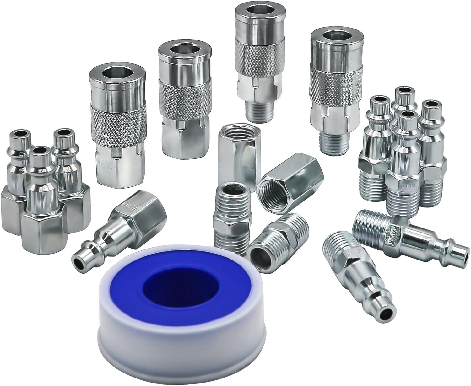 YOTOO 19 Pieces Air Hose Fittings, 1/4 NPT Industrial Air Coupler & Plug Kit