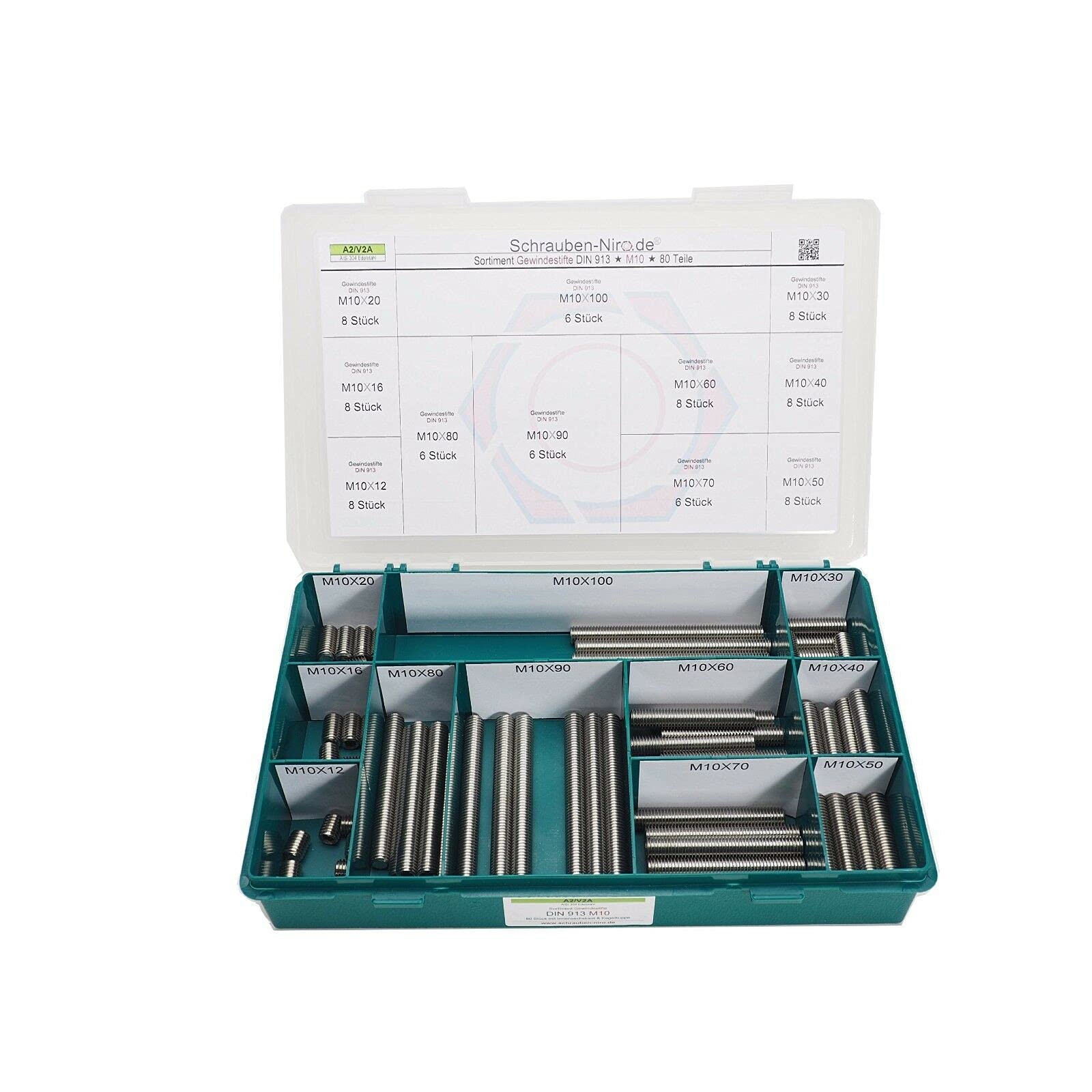 M 3 5 Schraube 10 Stück Gewindestifte M5x60 Edelstahl A2 – DIN 913, Rostfrei, Vielseitig Edelstahl Schrauben Set