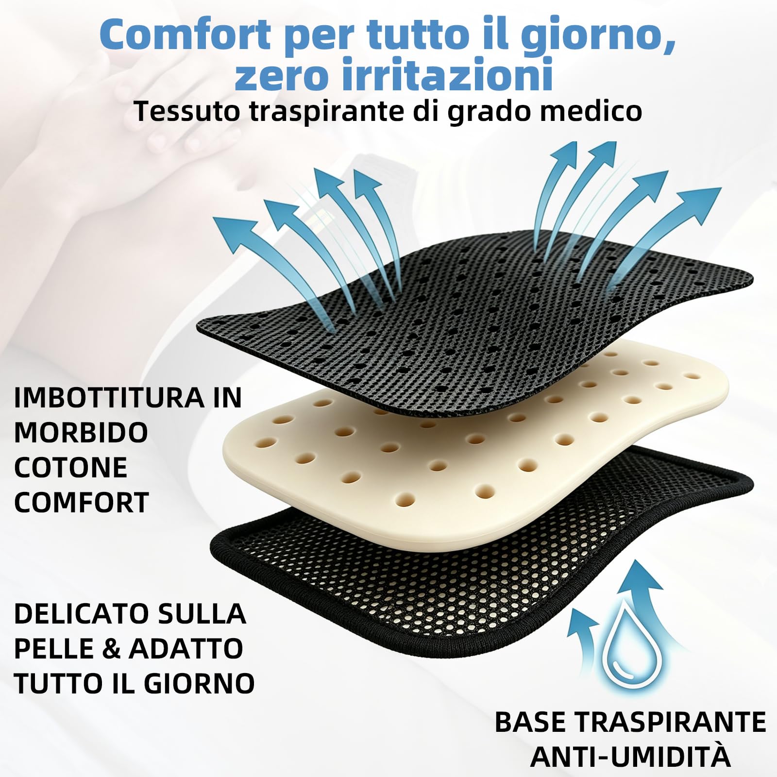Tenbon Cintura per ernia per uomini e donne Cintura per ernia regolabile flessibile Supporto per ernia Sollievo dal dolore con cuscinetti di compressione rimovibili Ernia sinistra e destra (L, Black)