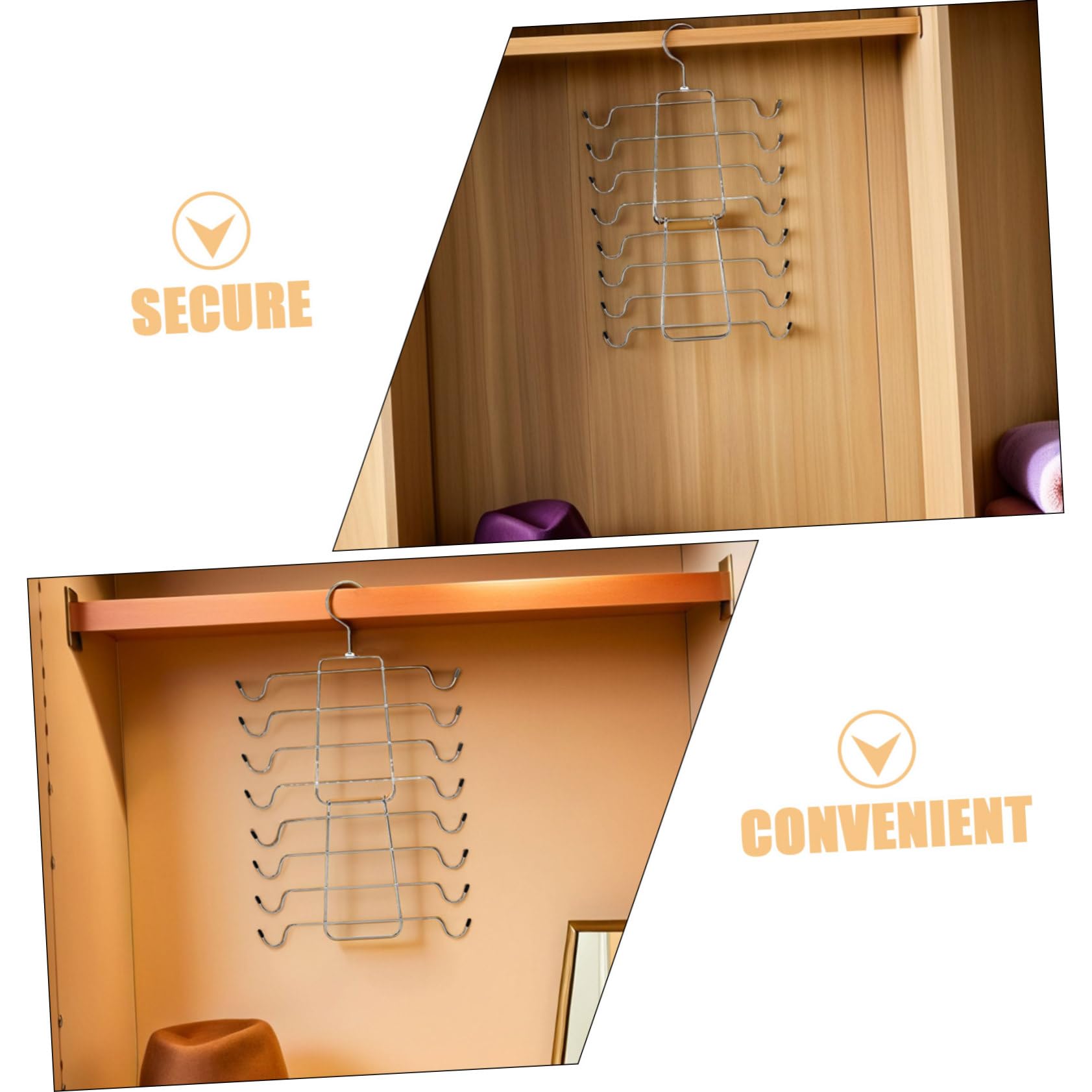4 Stück Metall BH-kleiderbügel Faltbar mit Drehhaken Platzsparender Schrank-Organizer für BHS Tanktops Gürtel und Schals Stabiler BH-Halter für Kleiderschrank und Reise