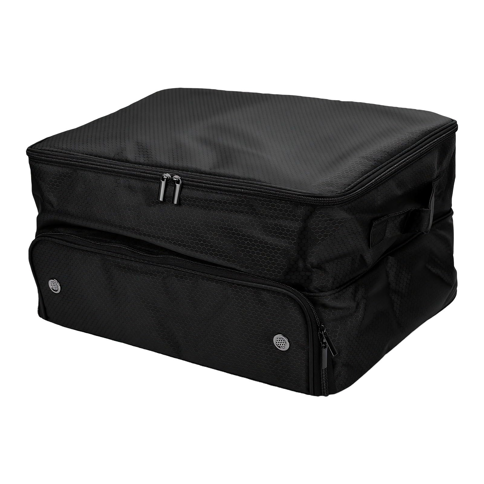 SIXRUN Almacenamiento para Maletero de Coche, Organizador de Tela Oxford 600D con Divisores Extraíbles, Respaldo de PVC, Compartimentos Dobles para Zapatos y Equipo Deportivo, 43 X 34 X 24 Cm para