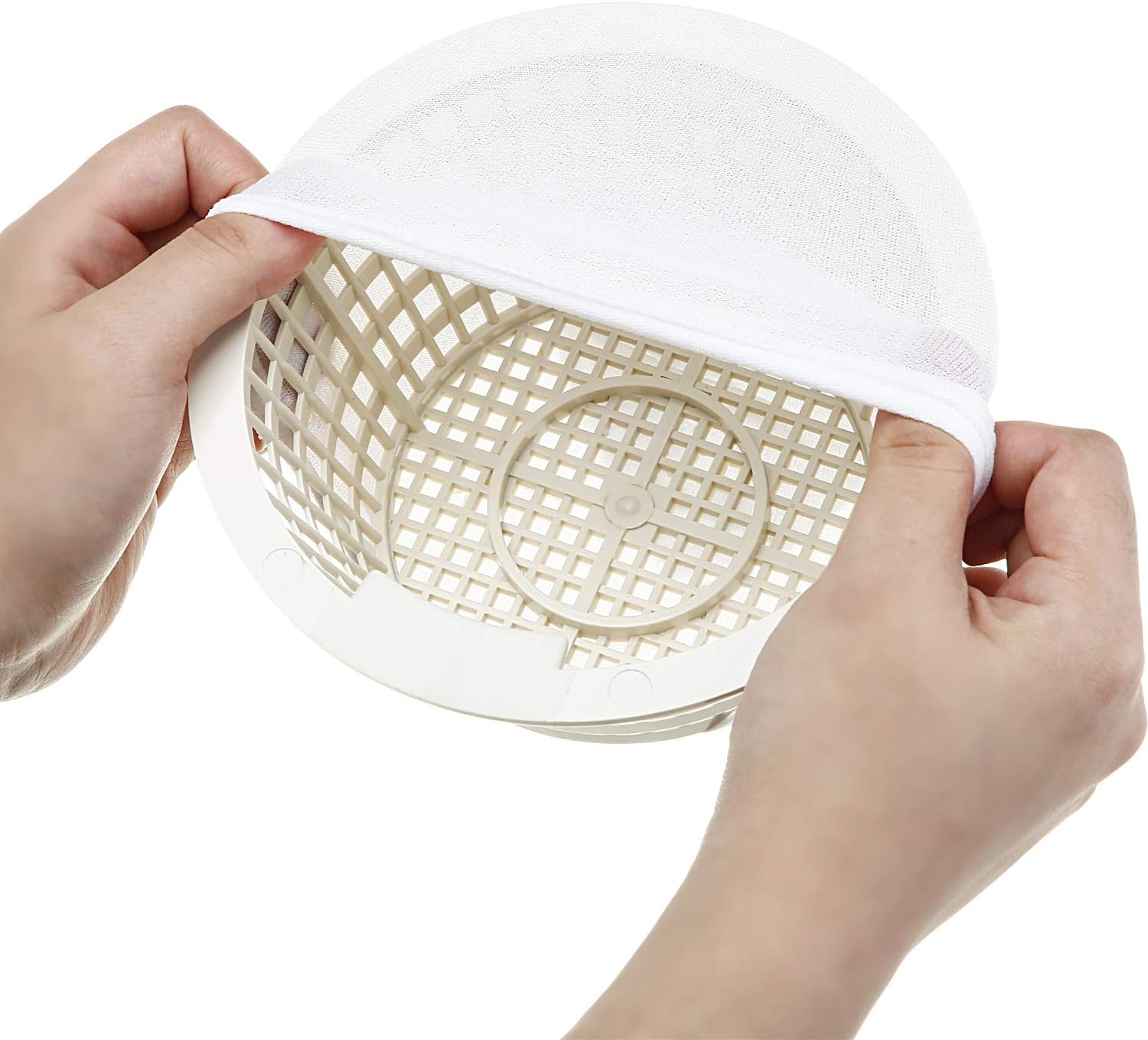 Replacement Skimmer Basket Strainer Basket Small Standard Size with 10 Pool Skimmer Socks, Durable Elastic Nylon Fabric Filters of Swimming Pools, Pool Supplies Skimmers (Without Handle)