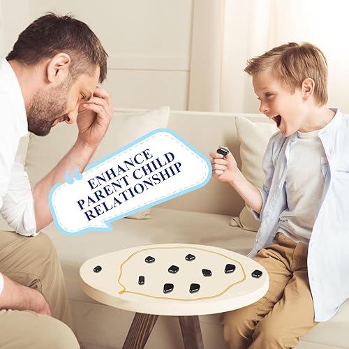 Miniatura 5 de Juego magnético de ajedrez con cuerda multijugador magnético con piedras, divertido tablero de ajedrez G AME para fiesta, familia, viajes y camping