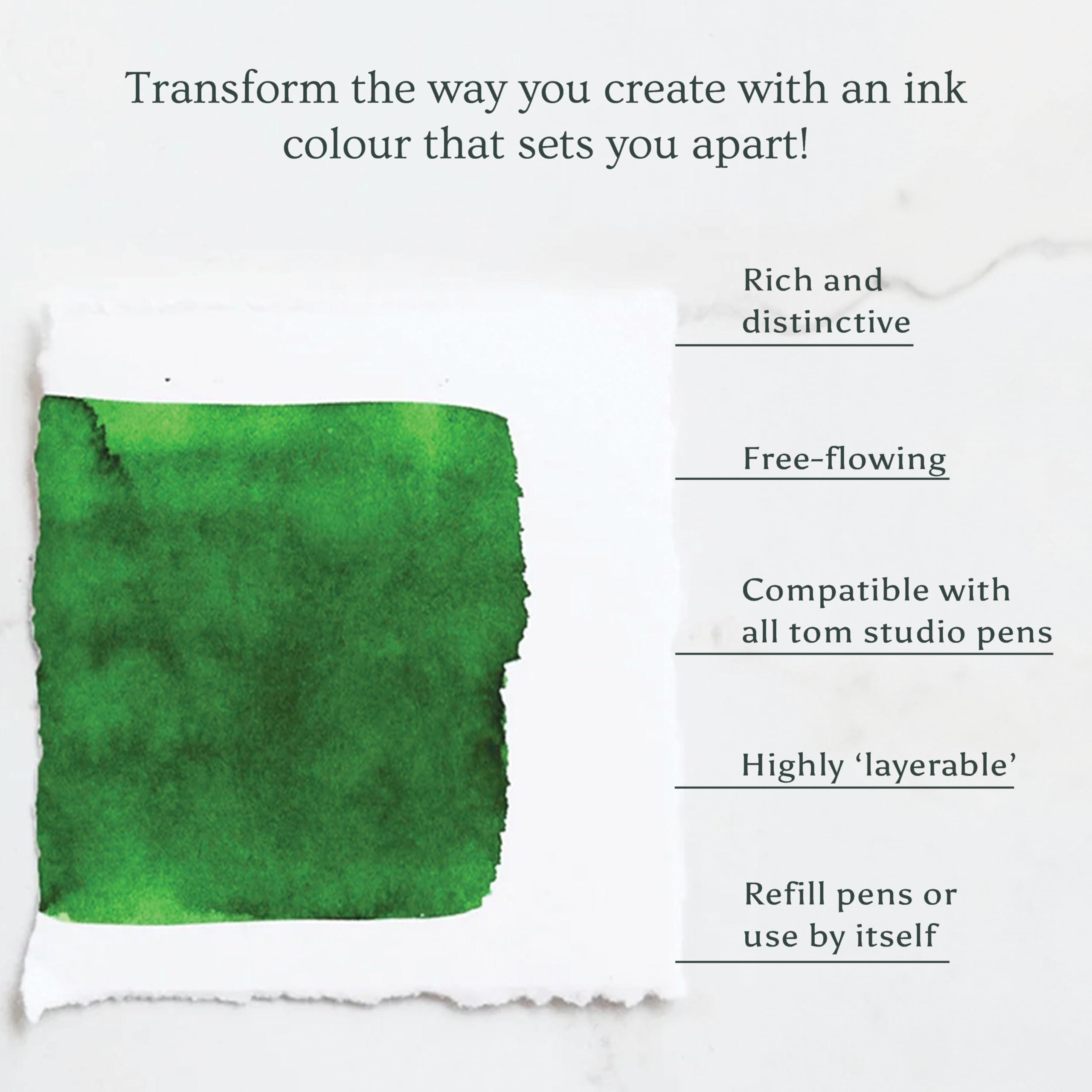Tom's Studio - Fountain Pen Ink 50ml, Green, 50 ml - Image 3