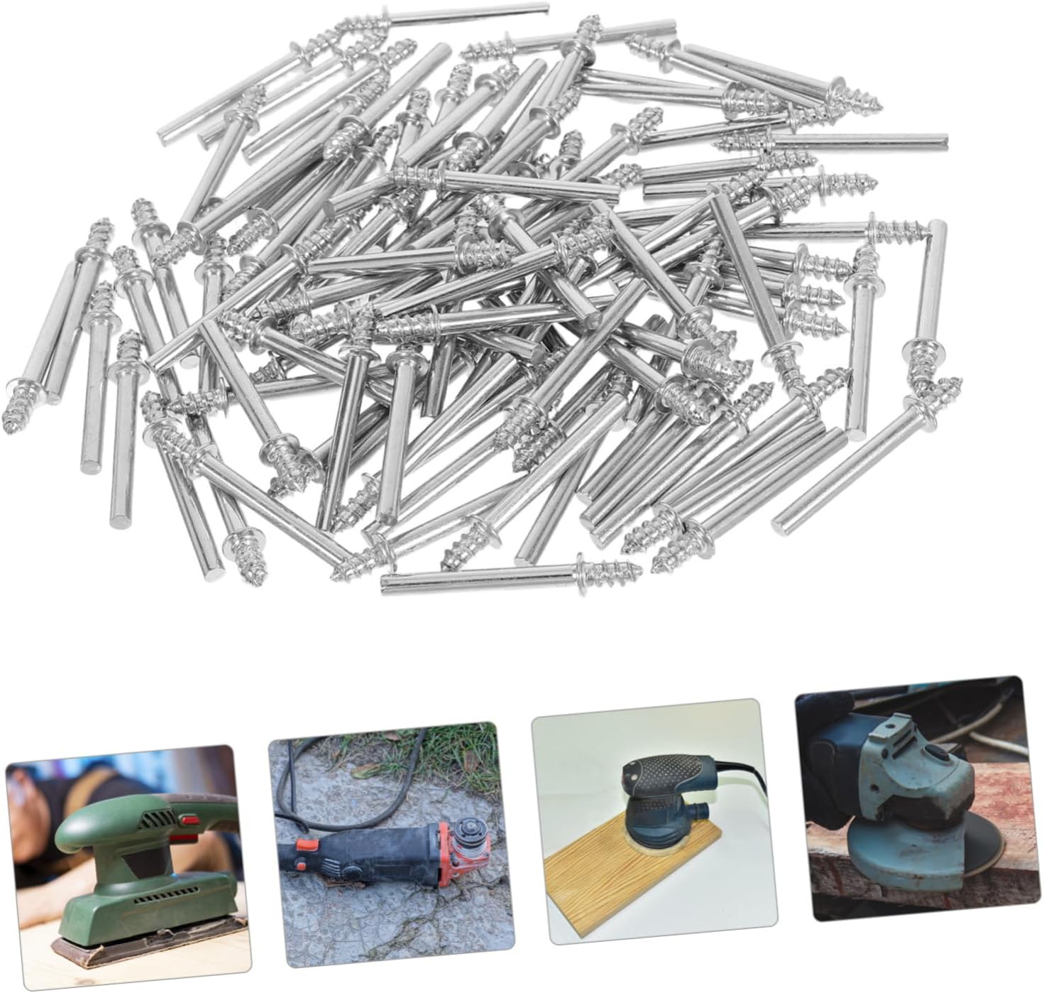 100 Pcs Precision Wool Buffing Pads with Self Tapping Shaft for Electric Grinders Rotary Tool Connecting Rods for Enhanced Stability and Versatile Tool Compatibility