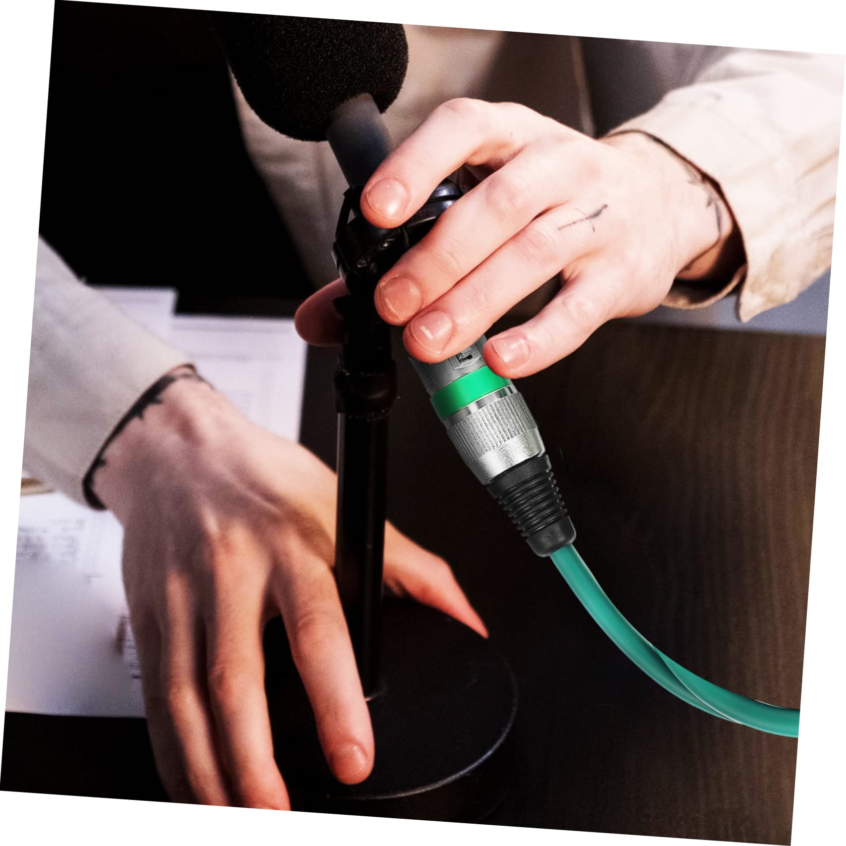 KOMBIUDA Cavo Xlr Bilanciato per Microfono, Connettore Maschio Femmina, Rame e Pvc, 5 Pezzi, 1m, per Feste e Matrimoni