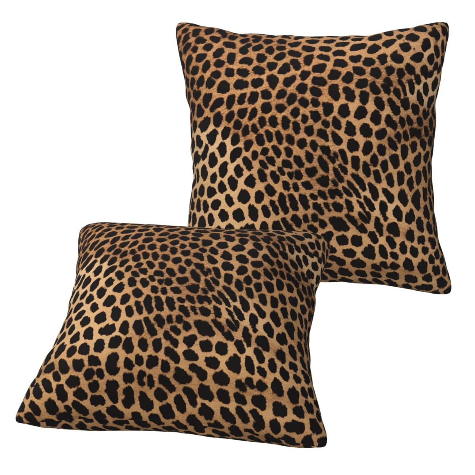 Aspoijhn Leopard Print (Leopard Print) Throw Pillow Covers Set Of 2 Soft Double-Sided Printed Cushion Covers For Sofa Couch Bed Living Room Decor 50 X 50Cm
