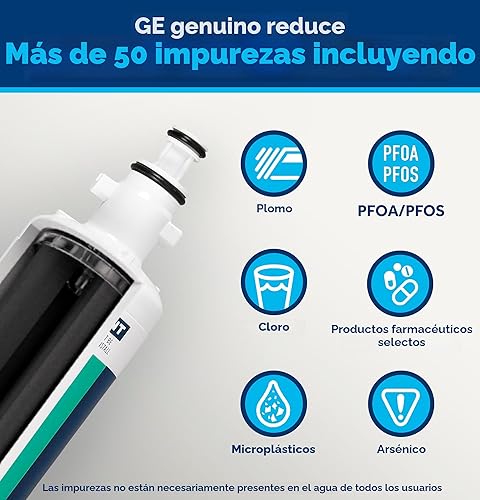 Miniatura 2 de GE RPWFE - Filtro de agua para refrigerador, filtro de repuesto genuino, certificado para reducir el plomo, el azufre y más de 50 impurezas
