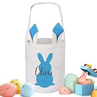 Vista 19 de Cesta de Pascua personalizada para niños, canasta de Pascua de Touber para niños, cesta de conejo de Pascua, regalos de canasta de Pascua