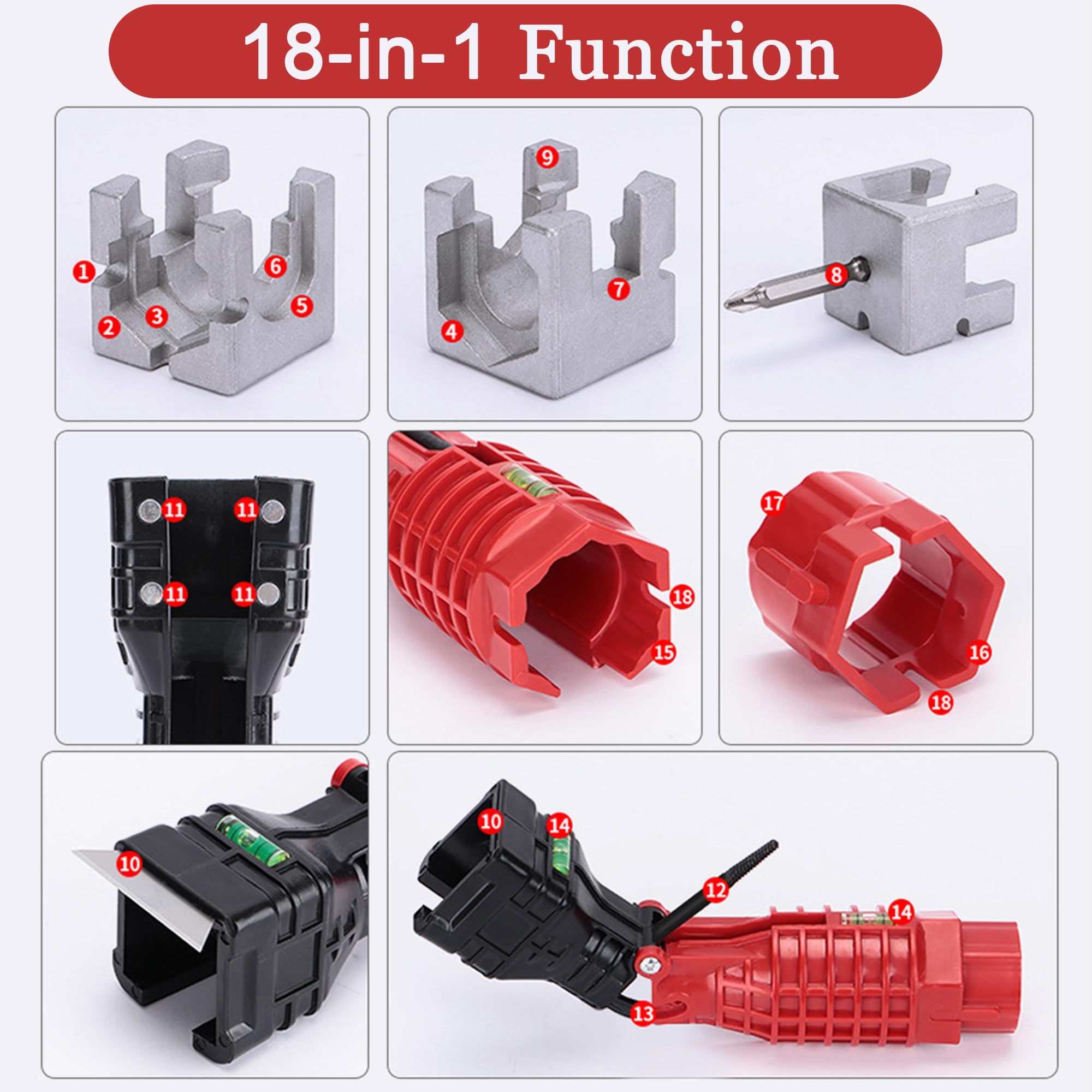 Chiave Per Lavello, Strumento Di Installazione Per Lavello Chiave A Doppia Testa Strumenti Di Installazione Per Rubinetti Per Lavello Multifunzione 97596253 - Foto 7