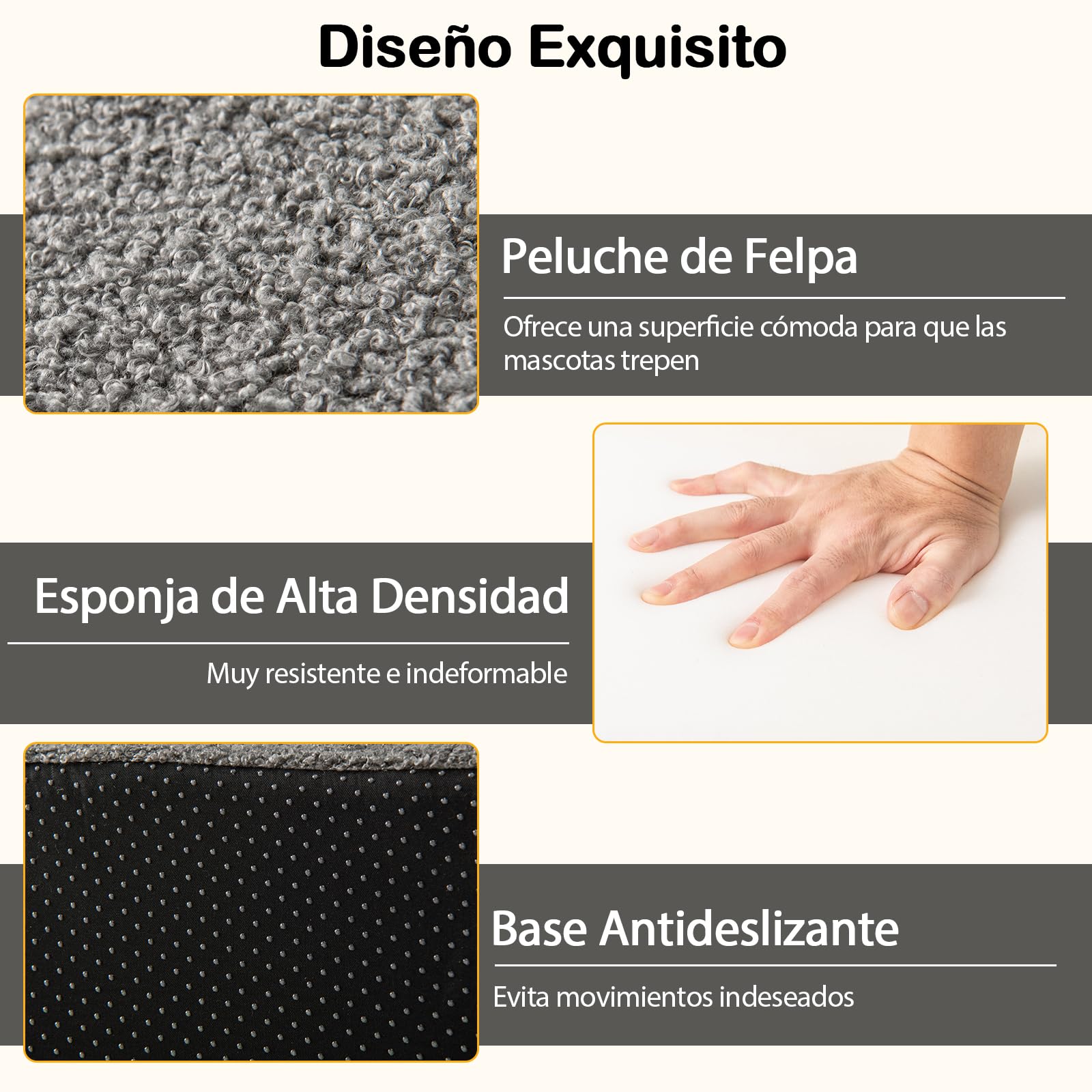 GYMAX Escalera para Perros 4 Peldaños, Rampa Plegable para Mascotas con Base Antideslizante, Combinaciones Desmontables, Escalera de Espuma para Sofá Cama, para Perros/Gatos Pequeños y Ancianos, Gris