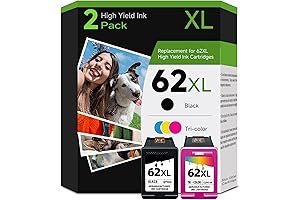 Remanufactured HP 62XL Ink Cartridge Replacement (Black and Color Combo, 2-Pack)