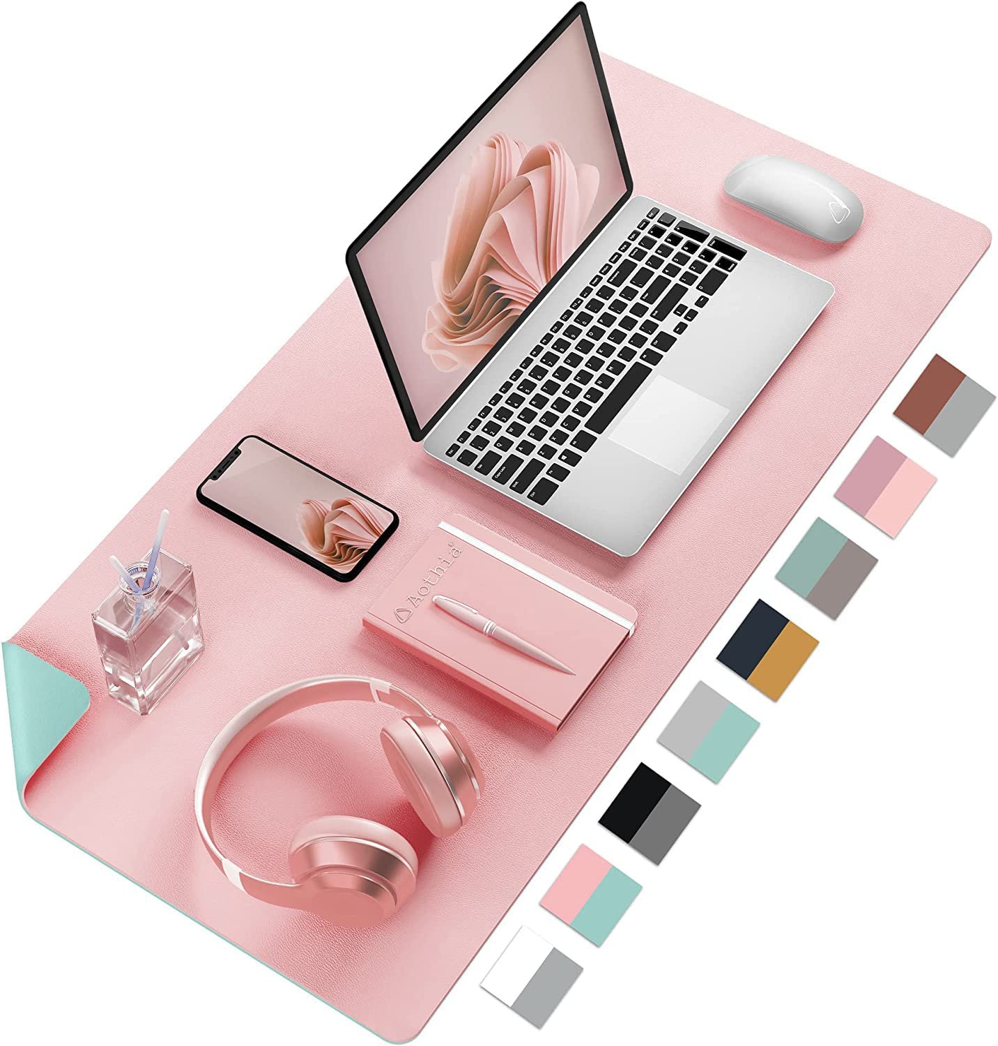 SWILAK Desk Mat Large Protector Pad Multifunctional Dual Sided Office Desk Pad,Smooth Mouse Pad, Waterproof Desk Mat for Desktop, Pu Leather Desk Cover for Office/Home (Pink+ Blue, 60 * 30) (B0BXNVY5DJ) Amazon Price History, Amazon Price Tracker