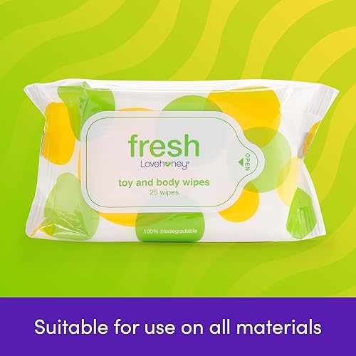 Miniatura 5 de Lovehoney Fresh Toy  Body Toallitas  Toallitas calmantes de aloe vera  Toallitas biodegradables  Paquete resellable que mantiene las toallitas