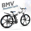 Sunspeed Skyride BMV X6 26-Inch Foldable Cruiser Bicycle | Carbon Steel Frame White Bike with 21-Speed Gears, Dual Disc Brakes & Hydraulic Suspension | Perfect for Off-Road & City Rides gallery image