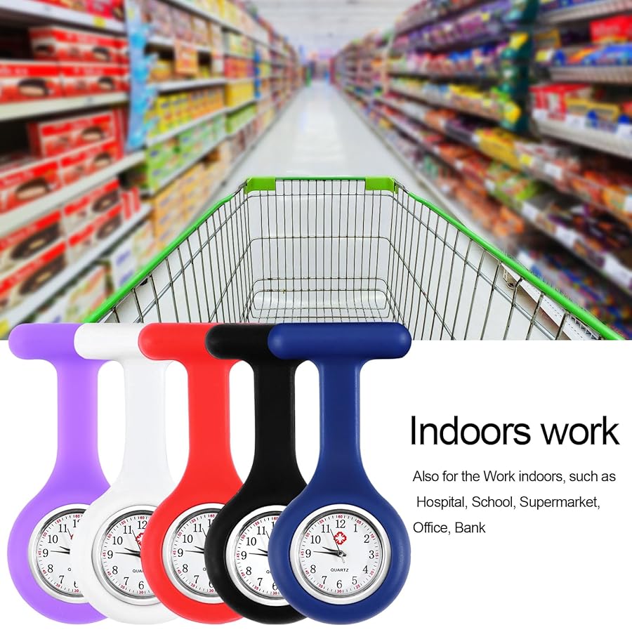 Orologio Da Infermiere JSMTKJ 5 Pezzi - Orologio Tasca Silicone Con Spilla Per Professionisti Medici - Foto 4