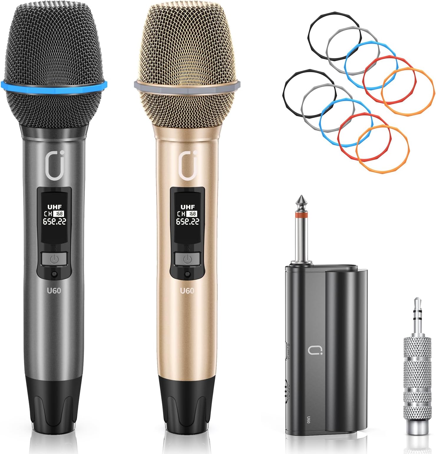 JYX Wireless Microphones for Karaoke: Dual Professional Karaoke Microphone for Singing, Rechargeable Dynamic UHF Mic System with Receiver for Church, Party, Meeting, Speech, PA System, Plug and Play