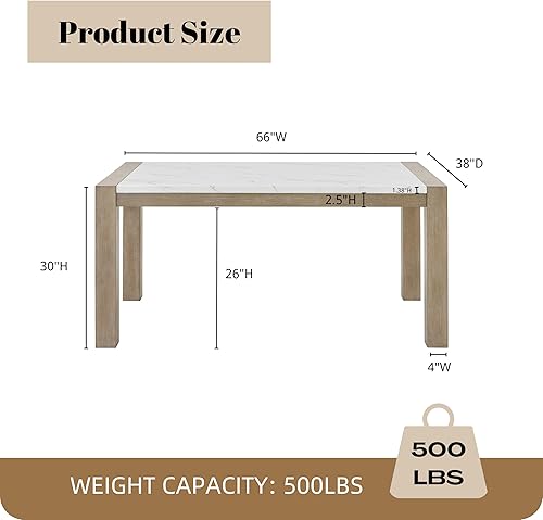 Miniatura 13 de Roundhill Furniture Zelalle - Juego de comedor de 7 piezas, mesa con 6 sillas, acabado cepillado con alambre blanco