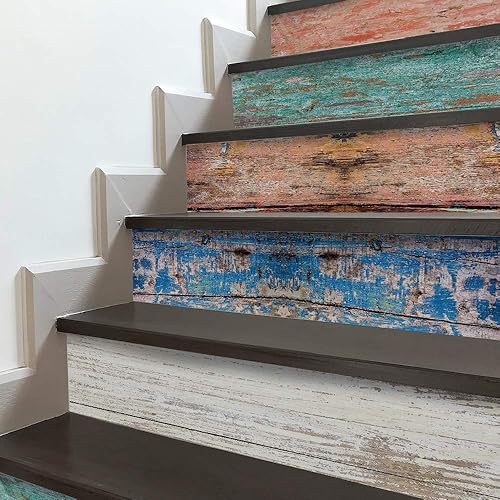 funlife 14 calcomanías autoadhesivas para escaleras, despegar y pegar, elevadores de escaleras, murales para escaleras, calcomanías decorativas para