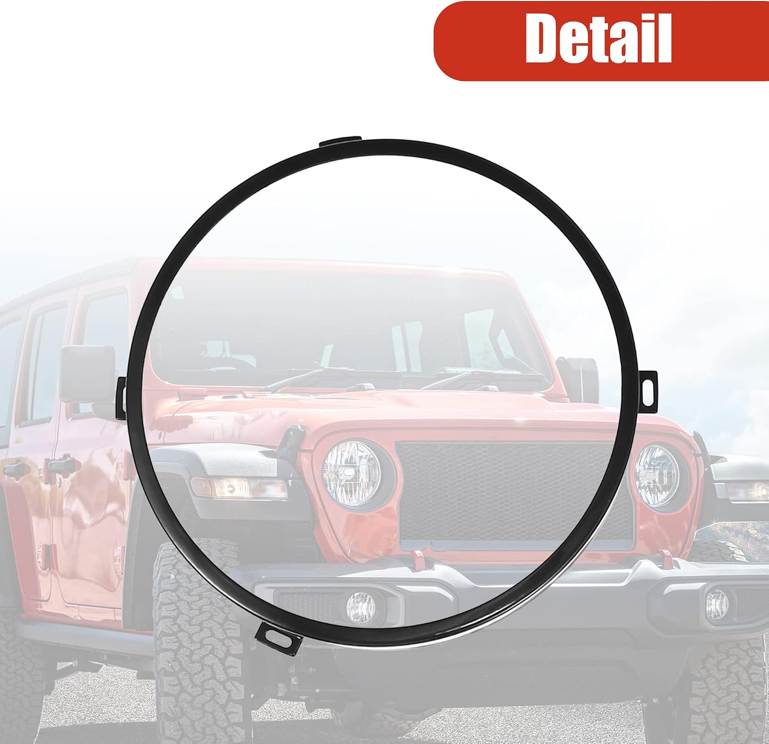 X AUTOHAUX 1 Set 7 Inch Round Headlight Mounting Retaining Bracket Ring W/Headlight Metal Ring for Jeep TJ Wrangler 1997-2006