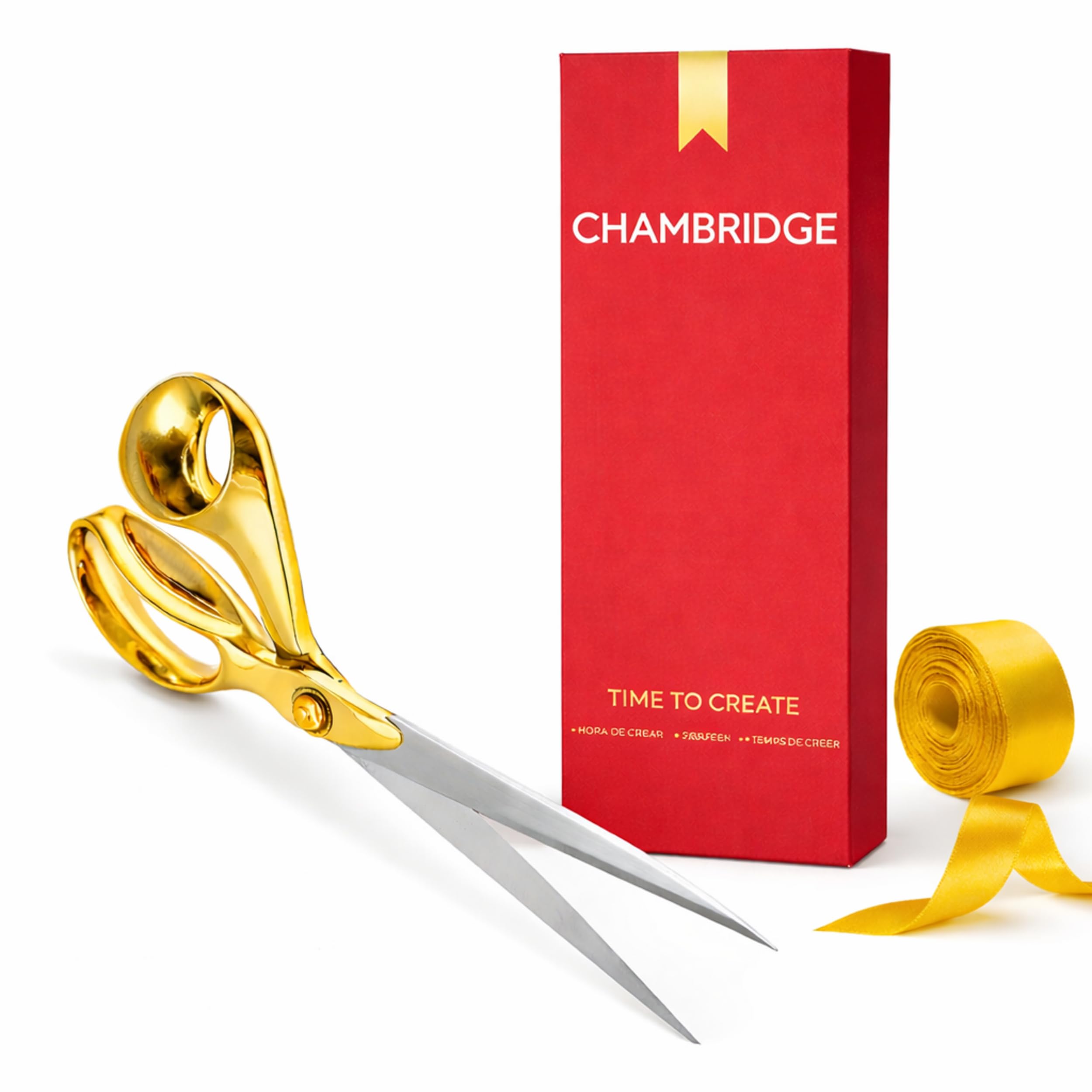 Gold Grand Opening Kit - 11 Inch Scissors for Ribbon Cutting Ceremony and Gold Satin Ribbon for Grand Openings Special Events and Inaugurations