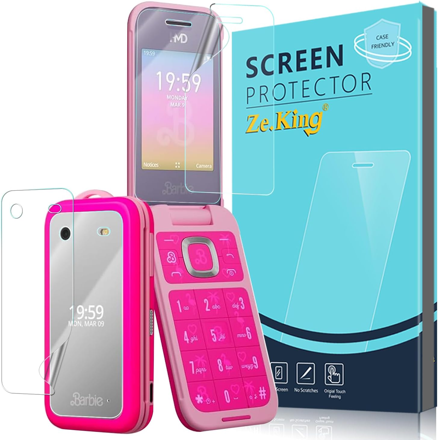 (3 Pack for HMD Barbie Screen Protector (PET), [HD Clarity] Case Friendly Anti-scratch, High Definition Clear Shield (PET)