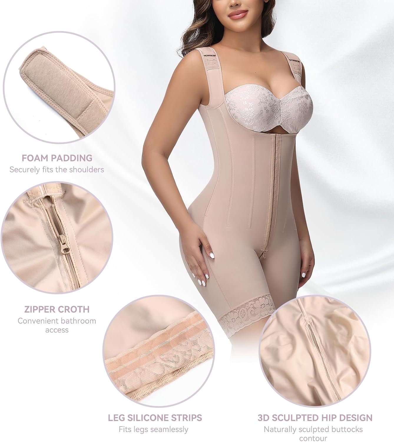 SHAPSHE Fajas Colombianas Moldeadoras Stage 2 3 Post Surgery Compression Garment Full Body Shaper with Steel Bones - Image 6