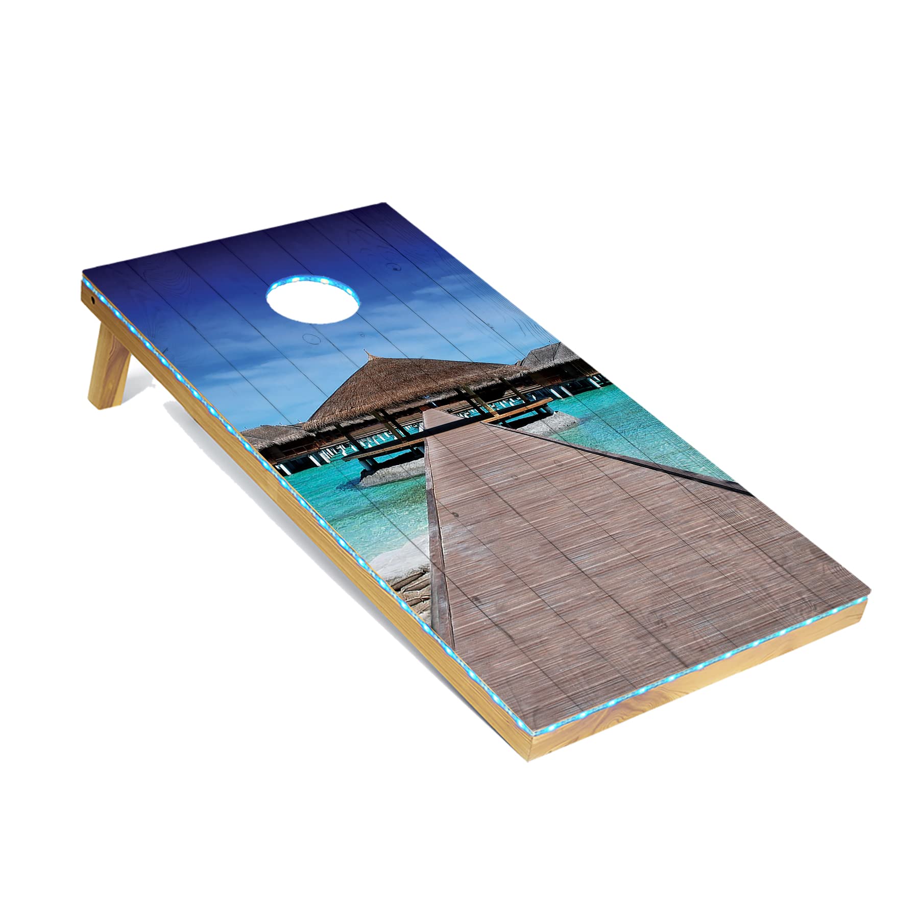 Tailgating Pros Corn Hole Board Set with Bean Bags & Carrying Case - 4'x2' Cornhole Bag Toss - Tournament & Lightweight Options - Optional LED Lights