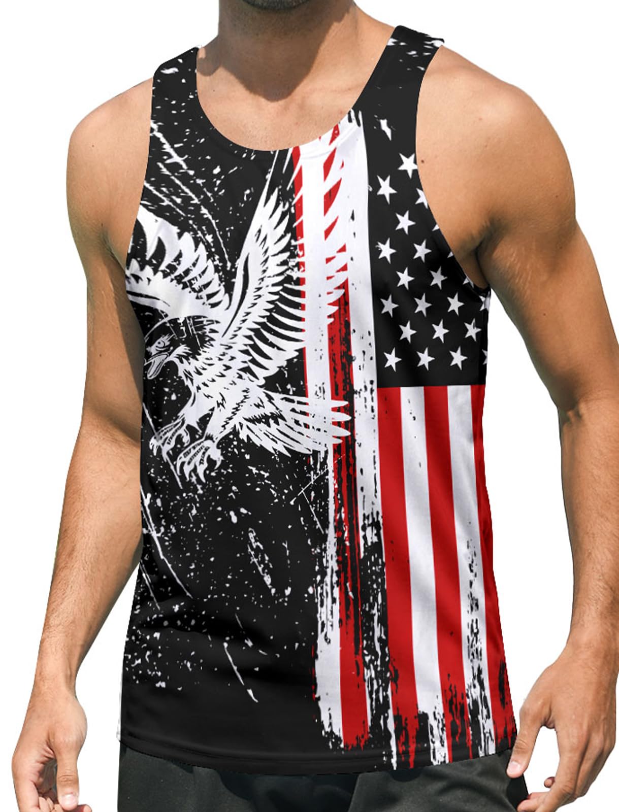 RAISEVERN Mens Tank Top Summer Sleeveless Shirts Beach Graphic Gym Running Undershirts Funny Workout Tees