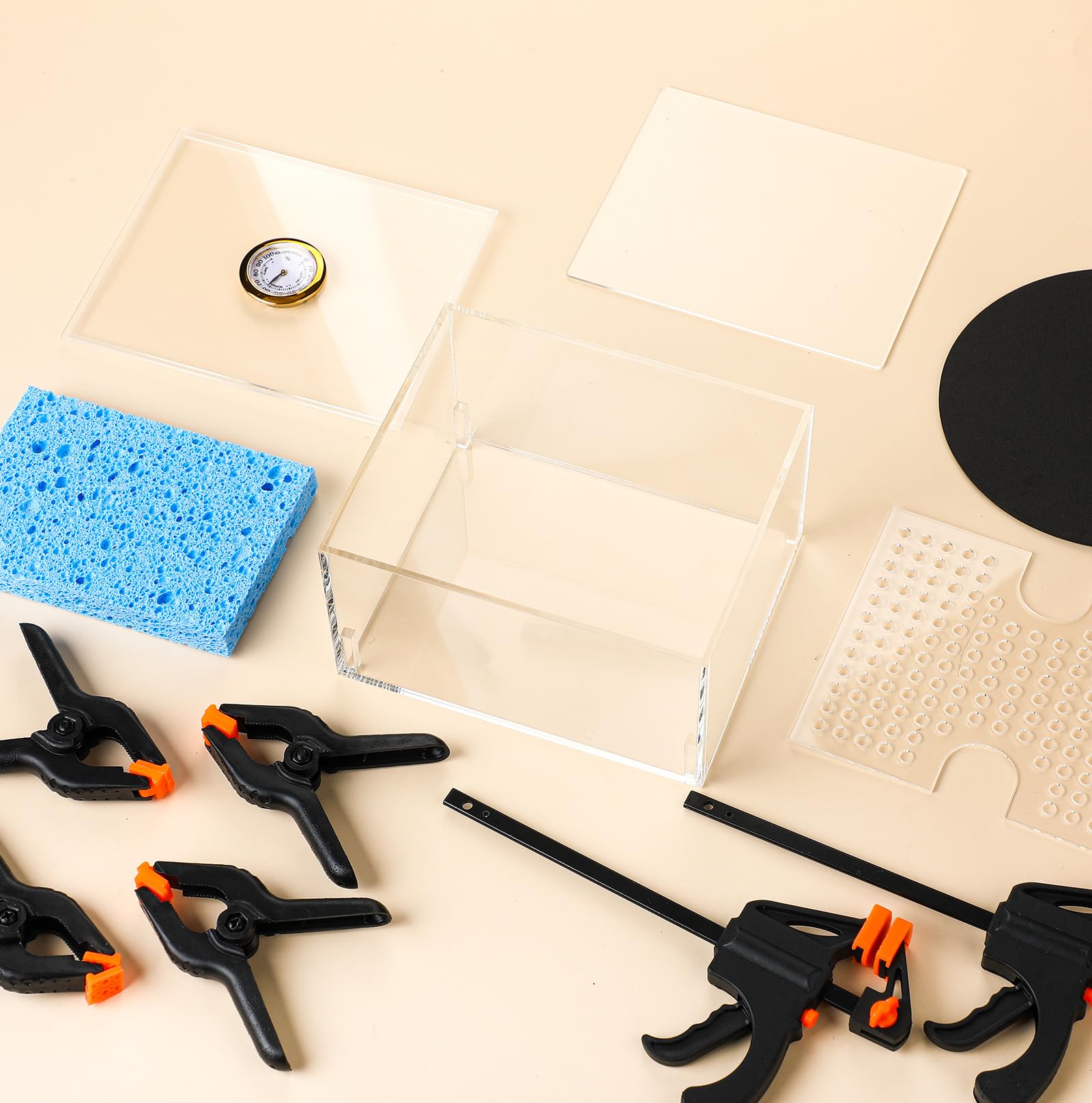 Grinsvalley Kit per la pulizia delle carte commerciali con 1 scatola idratante, 2 fogli acrilici, 8 morsetti in plastica, 5 tamponi, 1 cartella per ossa, 1 penna termica, 10 fogli di plastica, 25