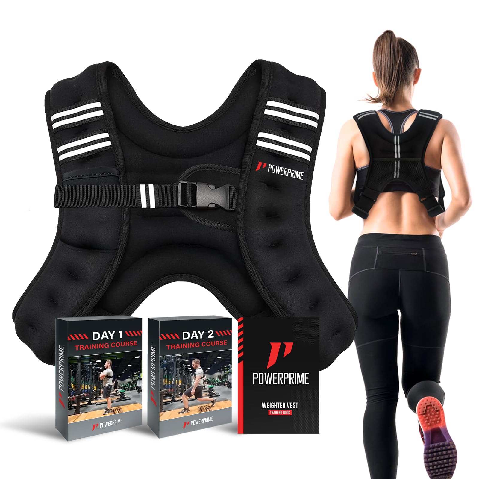 PowerPrime Weighted Vest 11 lbs 5 kg Adjustable Unisex Fitness Vest for a Comfortable Fit on All Body