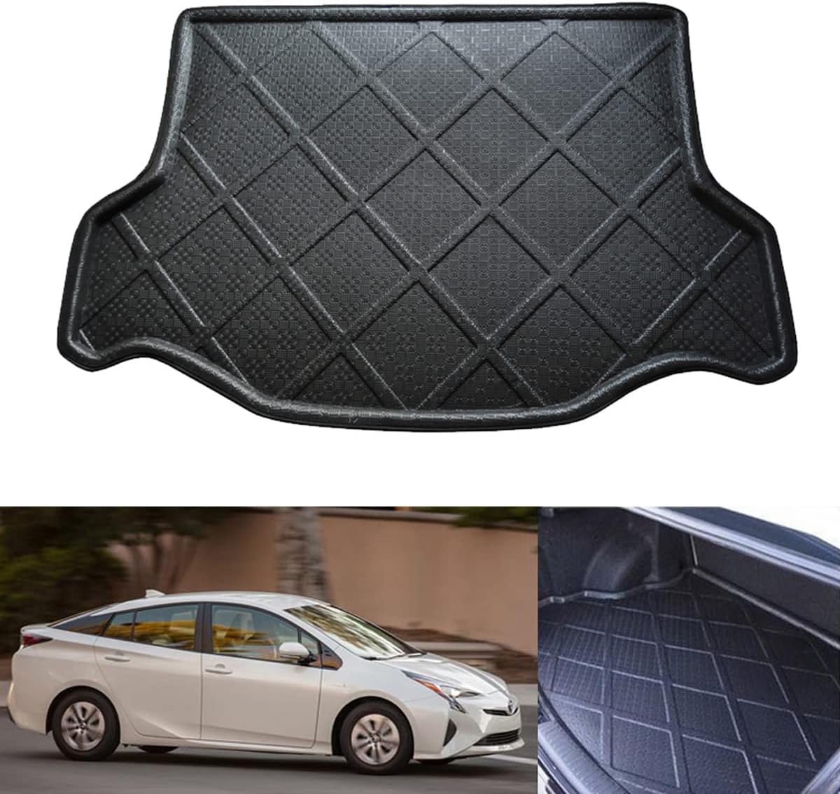1pcs Black Color Car Mat Car Boot Mat Cargo Mat Trunk Cargo Liner Floor Mat Compatible with Toyota Prius 2016 2017 2018 2019 2020 2021 2022 2023 2024 2025 2026