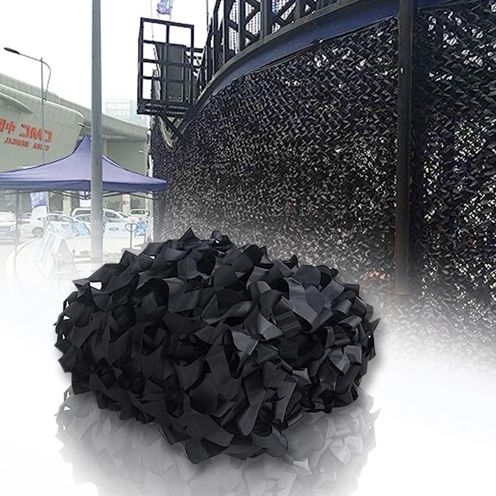 Filet de camouflage militaire noir 5x9m pour vous protéger du soleil sur le balcon