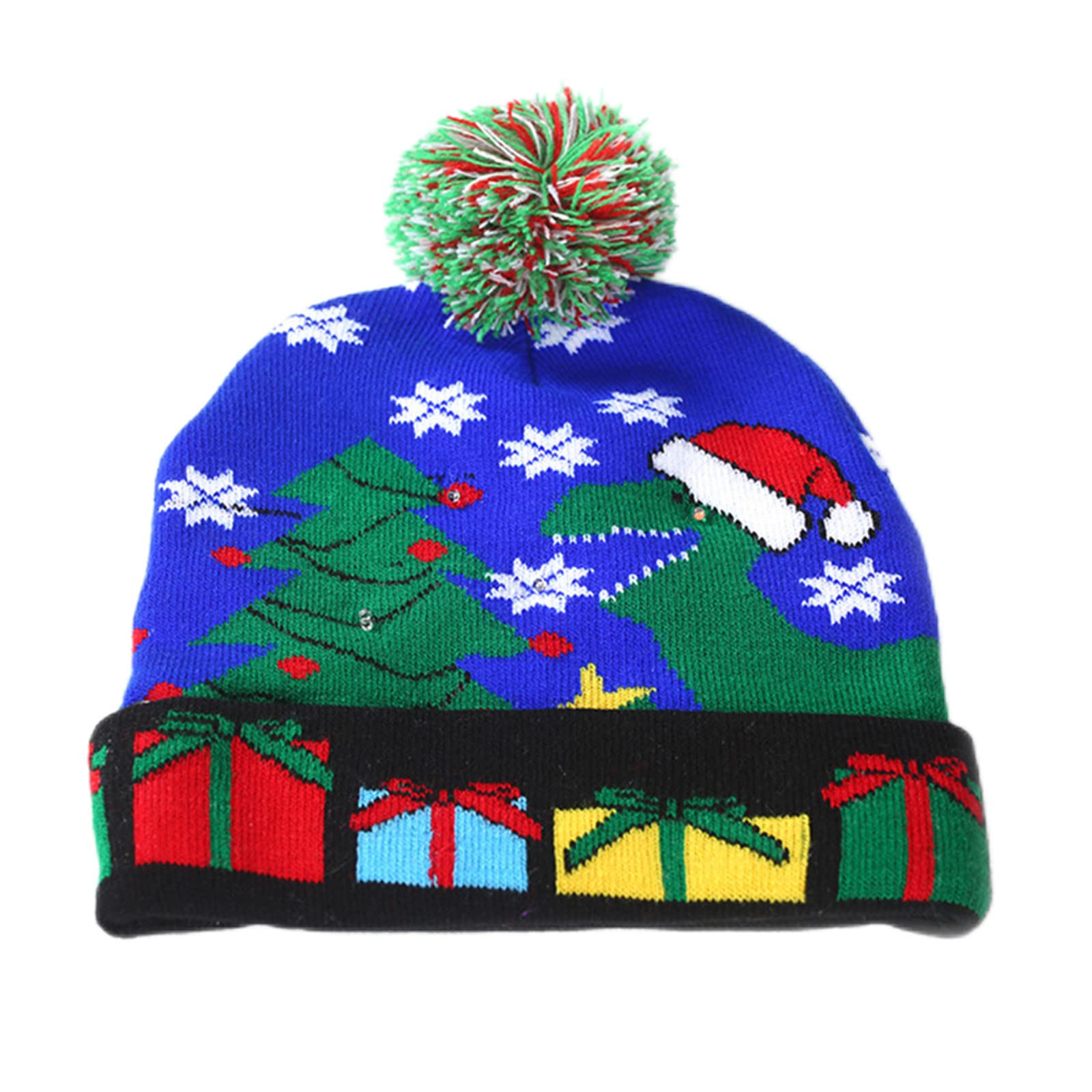 Unisex Chrias Hat Colorful LED Lit-up, Knitted Glong Xmas Hats th LED Lits Merry Chrias Hat Beanie Exquisite Illunate Xmas Warm Hats for Adults Kids Unisex