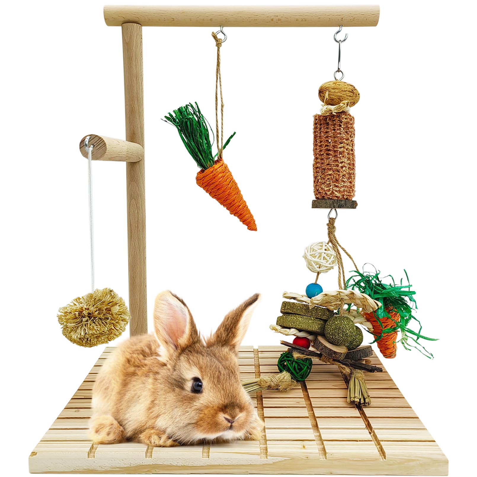 Hamiledyi Bunny Scratch Toy Rabbit Scratching Board Rabbit Toys for Indoor Bunnies Boredom Bunny Chew Toys for Teeth Wood Chewing Toys for Rabbits