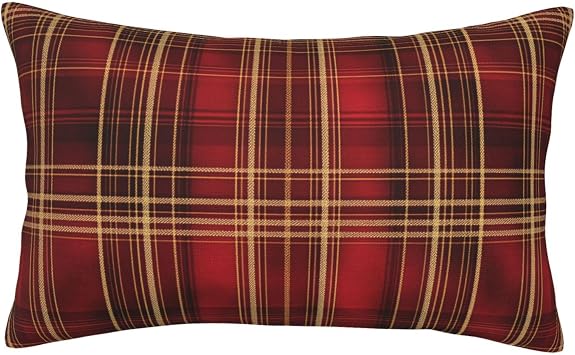 Red Yellow Buffalo Plaid Pillow Covers 14x20 Inch Rectangle Throw Pillow Covers Decorative Pillow Cases Holiday Cushion Covers for Bed Sofa Couch