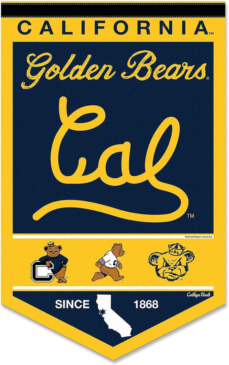 Cal Berkeley Golden Bears Heritage History Banner Pennant
