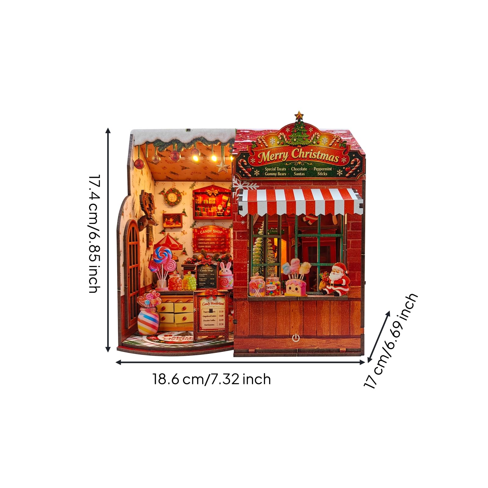 Almencla Modellino 3D in Legno Decorativo Diorama | Casetta Decora, per Decorazione Natalizia, Scrivania